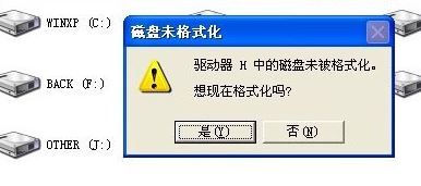 u盤提示未被格式化1